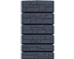 Baril de pluie Stone Tower 500 litres - Anthracite | Baril de pluie mural effet pierre