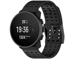 Siliconen bandje - geschikt voor Suunto 9 Peak (Pro) / Vertical / Race(2) / Run - gespsluiting met gaatjes - zwart