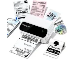 Phomemo M420 - Draagbare Thermische Labelprinter - Bluetooth + USB-C Connectiviteit - Direct Thermisch Inkless Printen - 203 DPI Printresolutie - Breed Formaat Labels 40-106 mm - Oplaadbare Batterij - Compact & Lichtgewicht - Zakelijk & Thuis Gebruik