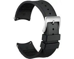 WOCCI Curved End Watch Band, Silky Touch Silicone, Round Dial Replacement Straps, Cam Width 20mm 22mm - ShopVlot