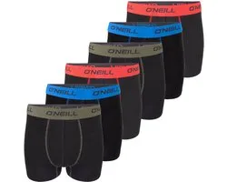 O'Neill Heren Boxershorts Plain 6 Pack Veelkleurig XXL Ondergoed met Elastische Softband