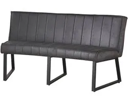 Eetkamerbank Menzo ovaal 160cm zwart microvezel ovale eetbank