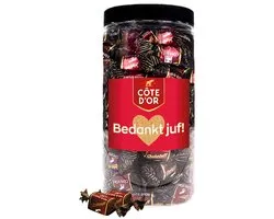 Cote d'Or Chokotoff chocolade "Bedankt juf!" - cadeau voor juf - einde schooljaar - bonbons met pure chocolade en toffee - chocoladecadeau - 800g