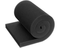 Aquarium Filter Media Pad voor Vissentanks - Filter Spons en Floss Rol voor Sumps, Vijvers en Hydroponics - Zwarte Schuim Floss voor Waterfiltratie, 91 L x 30 W (cm)