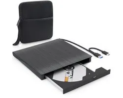 Lecteur et Brander DVD externe Strex - Avec étui - CD/DVD - Plug & Play - Lecteur DVD USB 3.0 - Convient pour Windows, Mac et Linux - Drive optique