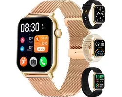 Siltcon smartwatch, fitness tracker, gold, 4 bands