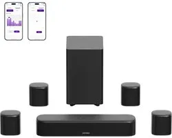 Barre de son surround virtuelle 7.1 canaux ULTIMEA, puissance maximale 330 W, barre de son TV avec caisson de basses et 4 Enceintes surround, contrôle Smart par application