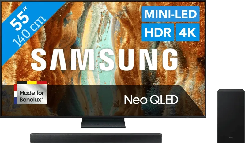 Samsung 55" Neo QLED QN73F 4K (2025) + Samsung HW-B750F (2025)