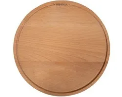 Planche à pizza Amigo L - Planche à servir ⌀34cm - Bois de hêtre - Avec canal de ramassage - Rond