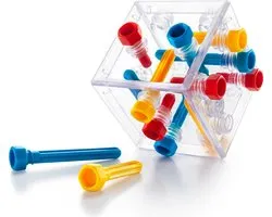 SmartGames Criss Cross Cube - 3D Logisch Denkspel - 80 Educatieve Schroefuitdagingen - IQ Breinbreker & Transparante Kubus - Vanaf 8 Jaar