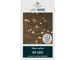 LED à piles fil d'argent 100 LED blanc chaud Anna's Collection