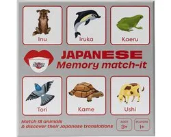 Lingo Japanse Memory Match-It | Matching Memory Kaartspel | Educatieve flashcards voor de Japanse taal | Leuke woordenschatbouwer 17x17x2cm 95gr