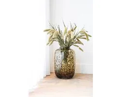Cheetah vaas Artic | Bruin| Medium| Ø25 x H35 cm | Vase The World