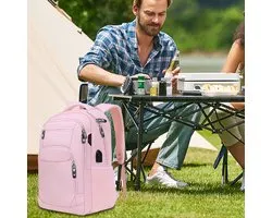 COVREO Laptop backpack 46 x 32 x 20 cm pink, anti-diefstal, USB charging