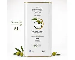 ELEO Huile d’olive 5 litres Extra Vierge Olympia – acidité 0,3 % – 100 % Koroneiki – première pression à froid – douce & riche en antioxydants – contribue à la santé du cœur & du système immunitaire – médaillée internationale
