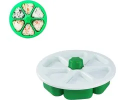 JustValue Onigiri Vorm - Ø 20 CM - Sushi Maker - Rijst Mal Set - Groen / Wit