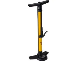 BBB Cycling AirBoost 2.0 Fietspomp met Drukmeter - 11 BAR 160 PSI - Ventielen: Dunlop, Presta & Schräder - Hoge Druk Vloerpomp Racefiets en MTB - Geel - BFP-28