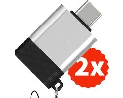 2x USB Stick Data Overzetten naar USB C Adapter - Plug en Play - Zet data over van en naar je smartphone, telefoon, gsm