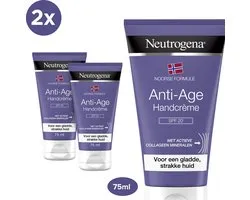 Neutrogena Visibly Renew Anti-aging handcrème SPF20 - Noorse Formule - handcrèmes voor optimale bescherming en hydratatie - 2 x 75 ml