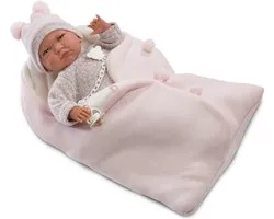 Llorens Huilende Babypop Lala Roze met geluid in Tas 42 cm
