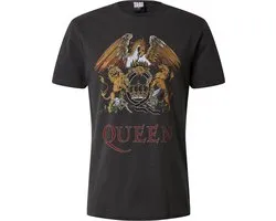 Queen Amplified Collection - Royal Crest Heren T-shirt - houtskool - S