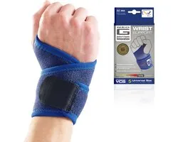 Neo G Polsbandage - One Size - Blauw - Neopreen - Verstelbare Klittenbandsluiting - Links en Rechts te Dragen - Polsbrace voor Werk en Sport