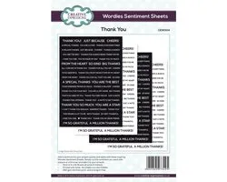 Creative Expressions Wordies Sentiment Sheets Thank You
