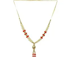 Mala Pearl Beads Garland Haar Moti Mala for Idol-Mala for God Statues Accessories Pooja Sringar Articles Ornament Indian Traditional Festival Ganesha Decorations(Size:-7")(Multicolour)