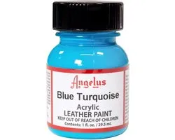 Angelus Leather Acrylic Paint - textielverf voor leren stoffen - acrylbasis - Blue Turquoise - 29,5ml
