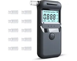 Azorix Digitale Alcoholtester – Alcoholtesters - Blaastest Alcohol – Alcoholmeter – Geschikt voor o.a. Nederland, Frankrijk en België – Inc. 15 Extra Mondstukjes - Oplaadbaar