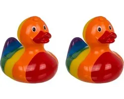 Canard en caoutchouc - 2x - Gay Pride/ couleurs thème arc-en-ciel - articles de salle de bain