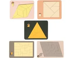 Houten Tangram Puzzel - Geometrische Puzzel Hersenkraker - Mentaal Trainen - Multi-Solution Logic Game - 137 cm x 11 cm