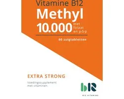 B12 Vitamins - B12 Methyl 10.000 met Folaat - 60 tabletten - Vitamine B12 methylcobalamine - B12 Methyl - vegan - voedingssupplement