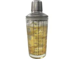 Cocktail Shaker - Martini shaker Glas shaker - Drankjes Maken - Met Gegraveerde Recepten - 12 Ounces - Transparant