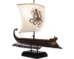 Statue/figurine Veronese Design - Navire à rames grec Trireme avec voile Kraken - très détaillé et beau - (LxlxP) environ 30cm x 35cm x 22cm