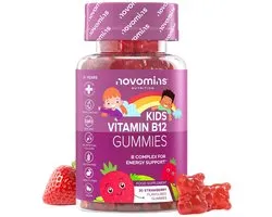 Novomins Vitamine B12 Gummies voor Kinderen - 30 Gummies - Aardbei