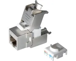 STP CAT6a 10 Gigabit Keystone module RJ45 - LSA (toolless) / metaal