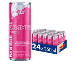 Red Bull Energy Drink - White Peach edition - Witte Perzik - 24-Pack - 25 cl