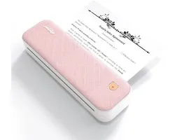 Peripage A40 - Draagbare Bluetooth Printer - Roze - Thermisch - Mobiel- A4- Zwart Wit - Inclusief een rol thermisch papier -Draadloos - Compact - Draagbaar
