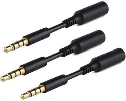 Headset audio jack extender - 3.5mm hoofdtelefoon adapter - 3 packs - ideaal voor Mophie Juice Pack en OtterBox - ShopVlot