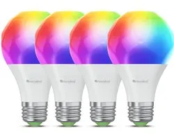 Ampoule Smart Nanoleaf Matter A19 - Éclairage intelligent - E27 - RVB - 4 pièces - Fonctionne avec Apple Home/ Google Home/ Amazon Alexa