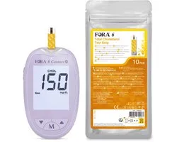 FORA 6 Connect Cholesterol Meter (Multi-parameter) (purple meter) - Cholesteroltesten - Cholesterolmeter voor Thuis - Cholesterol Zelftest - Inlusief Teststrips
