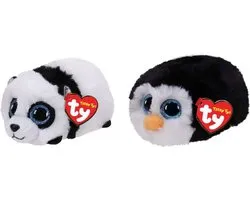 Ty - Knuffel - Teeny Ty's - Bamboo Panda & Waddles Penguin