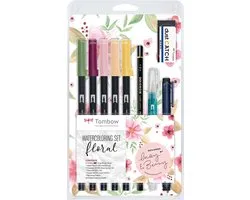 Tombow Watercoloring set floral - 5 ABT Dual Brush Pens
