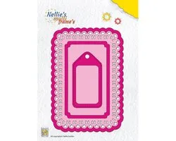 Nellies Choice Multi Frame Mal  - rechthoek+label kerst+weven MFD096  9.3x13.3cm