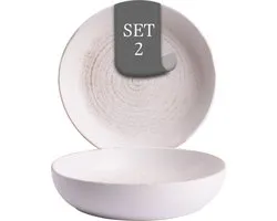 Costa Nova Assiette creuse Vermont 22 cm Grès Offwhite 2 pièce(s)
