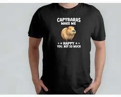 CAPYBARAS MAKE ME HAPPY YOU NOT SO MUCH - T Shirt - Capibara - Capybara - FunnyAF - AlwaysSarcastic - SarcasmLevel - SarcasmeModeAan - GrappigHe - IkMaakEenGrapje - DrogeHumor