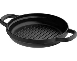 LEO Grillpan Graphite Cast iron - Ø 26cm - Zwart - PFAS-vrij