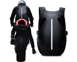 Motor Rugzak Waterdicht - Helm Rugzak met Groot Vak - Reflecterend - Reisrugzak voor Motorfiets
