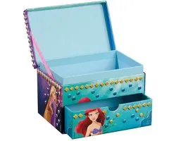 Disney Princess Juwelenkistje – Knutselset met glittersteentjes voor meisjes – Versier je eigen sieradendoosje met Elsa, Ariel, Belle en meer – Creatief en persoonlijk cadeau – Met vakjes voor sieraden en kleine schatten – Vanaf 3 jaar